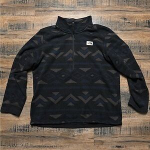 The North Face Black Zip Up Sweater with High Collar